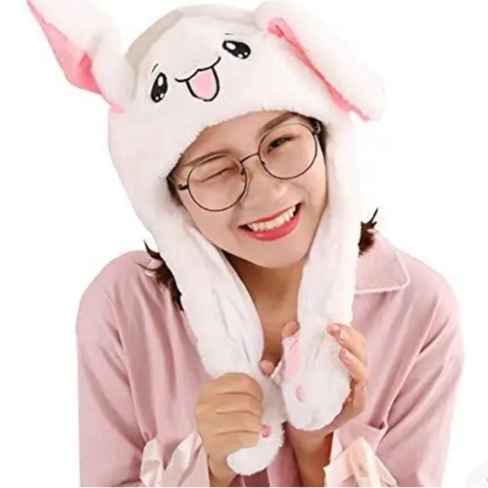 Lot of 3 Funny Flush Bunny Hat Ear Moving Jumping Rabbit Cap unisex